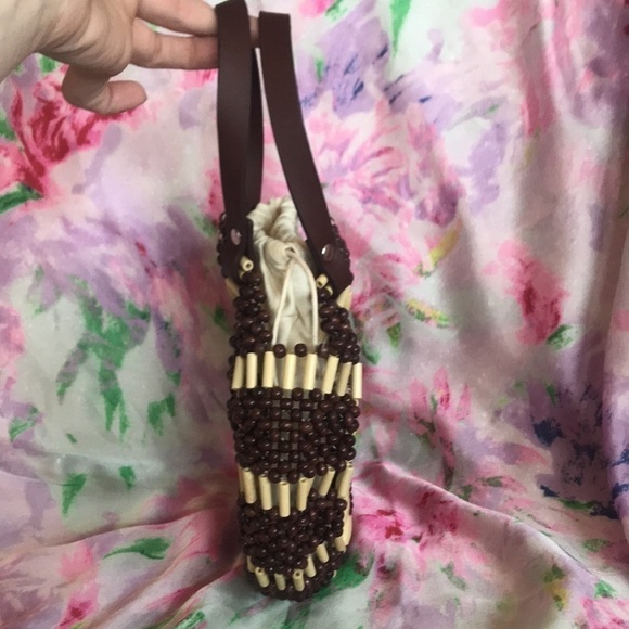 NWOT Studio Collection Beaded Circular Brown & Cream Handbag Purse - Picture 12 of 13